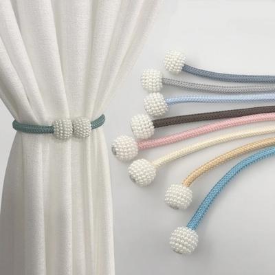 Minimalist Style Vintage Pearl Magnetic Curtain Clip No-drill Elegant Curtain Holders Decorative Magnetic Curtain Tiebacks Home