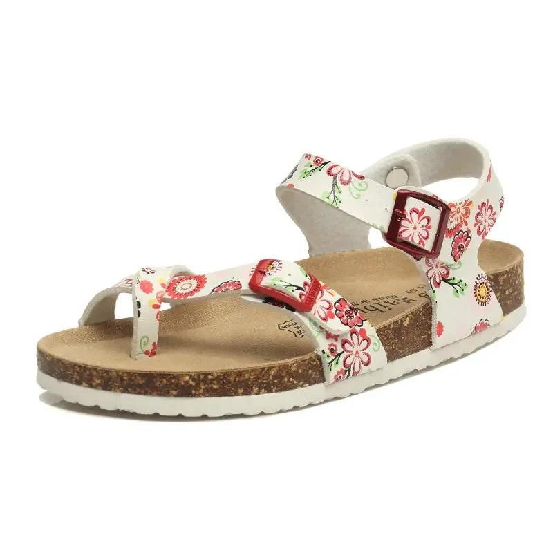 Fashion Fashion Cork Sandals New Women Summer Beach Gladiator Buckle Strap Sandals Shoes Flat Casual women Beach slippers