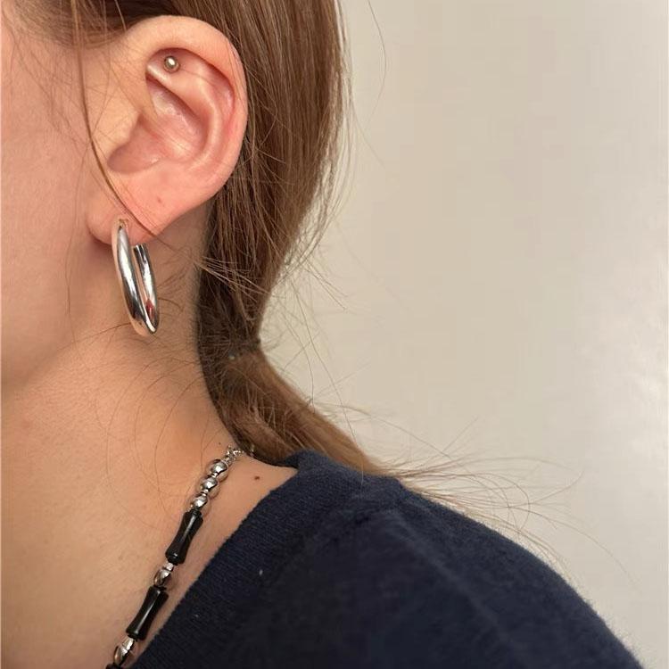Xiaomi BF CLUB 925 Sterling Silver Big Round Earrings For Women Handmade Girl Sexy Fashion Trendy Jewelry Gift Party Wedding Pendientes