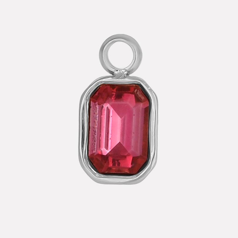 6pcs Different Color Stainless Steel Rectangle Charms For Jewelry Making Supplies Luxury Glass Stone Pendant Charm DIY Earrings