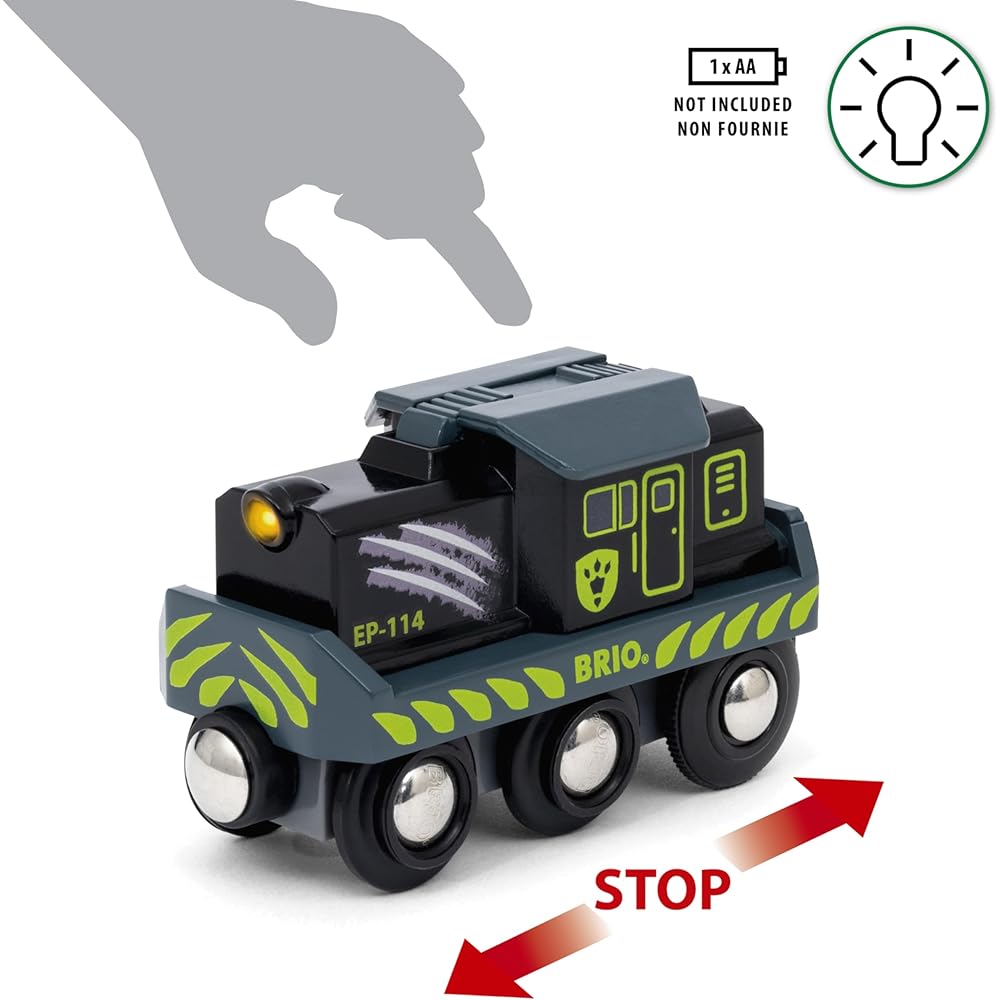 Brio Dinosaur Battery Train 36096 Wooden Toy for Ages 3 and Up Educational Play Vehicle