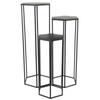 Set of 3 Metal Black Flower Stands