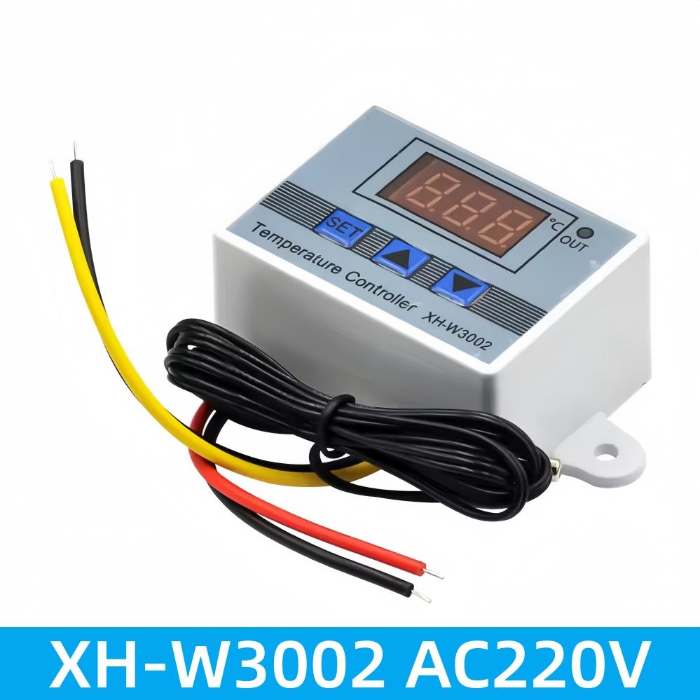

XH-W3002 110-220V / 24V / 12V Цифровой светодиодный контроллер температуры 10А Переключатель управления термостатом с водонепроницаемым датчиком