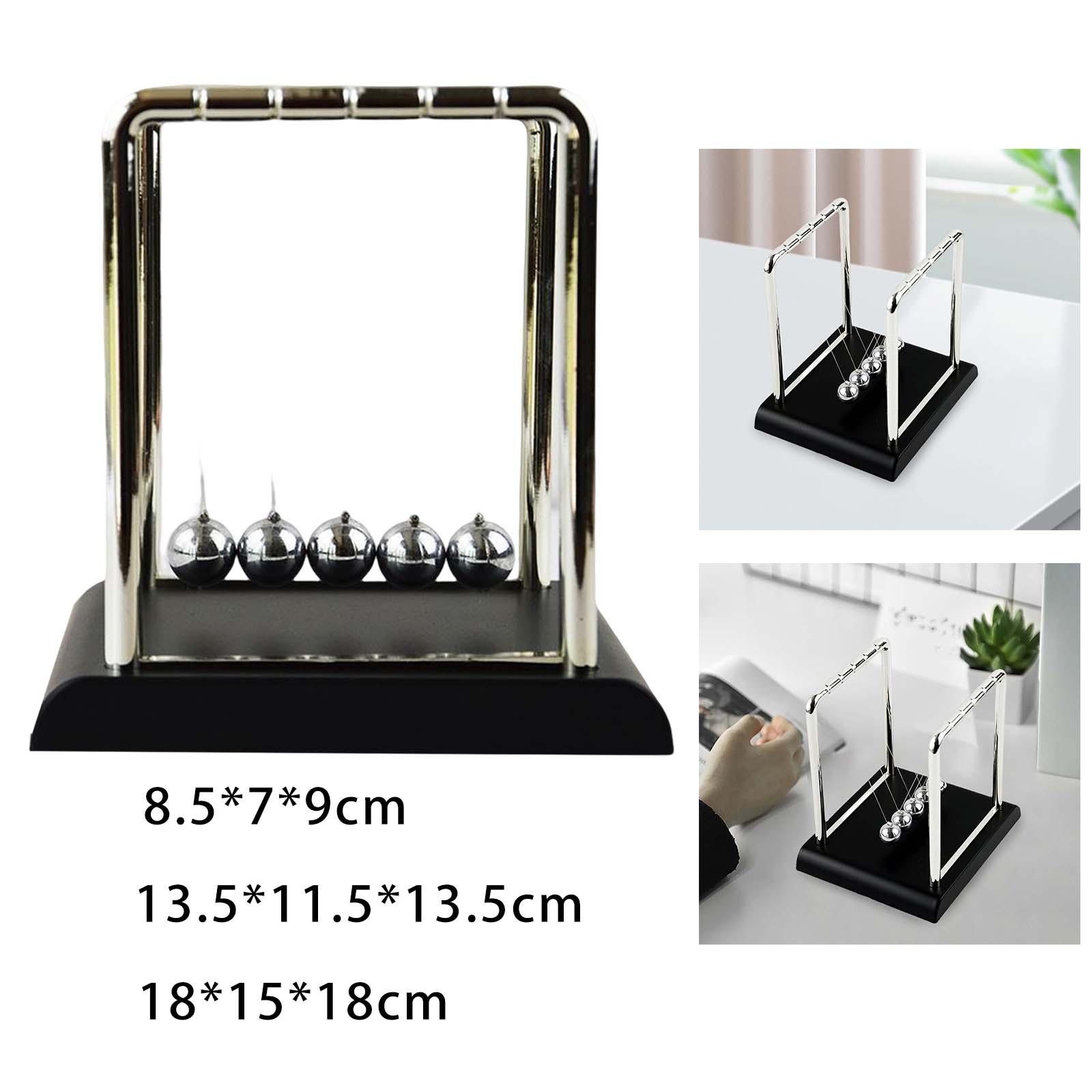 

Newton Cradle Pendulum Balance Steel Balls Science Physics Gadget with Wooden S
