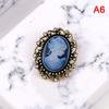 Vintage Gothic Style Head Statue Cameo Brooch Rhinestone Brooch For Women