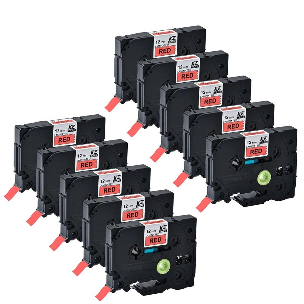 

Стрічка для етикеток Yance 12 мм 231 tze231, сумісна з принтером етикеток Brother P-Touch Tze-231 TZ 131 231 431 531 631 731 Стрічка 10Pcs black on red