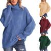 Maglione Pullover da Donna Autunno/Inverno 2024 Largo a Collo Alto Lavorato a Maglia a Cavi