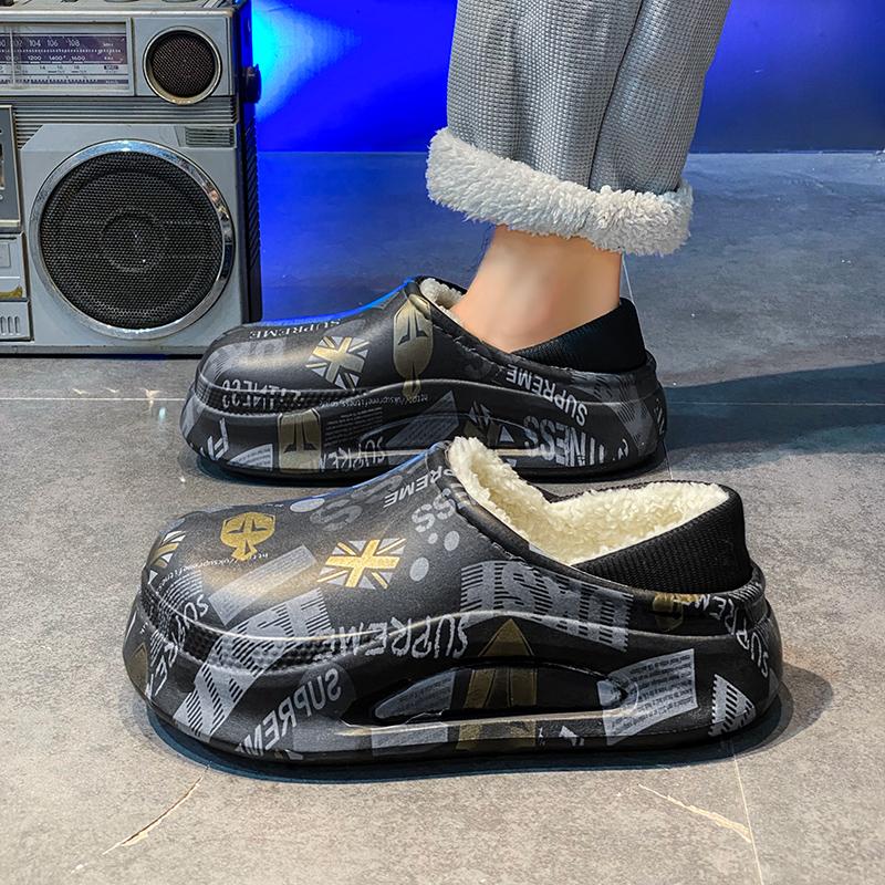 Cotton slippers winter velvet thickened warm cotton shoes home indoor slippers large size