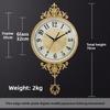 Metal Brass Living Room Wall Clock, a Modern Designer's Creative Decoration, American-style Silent Clock