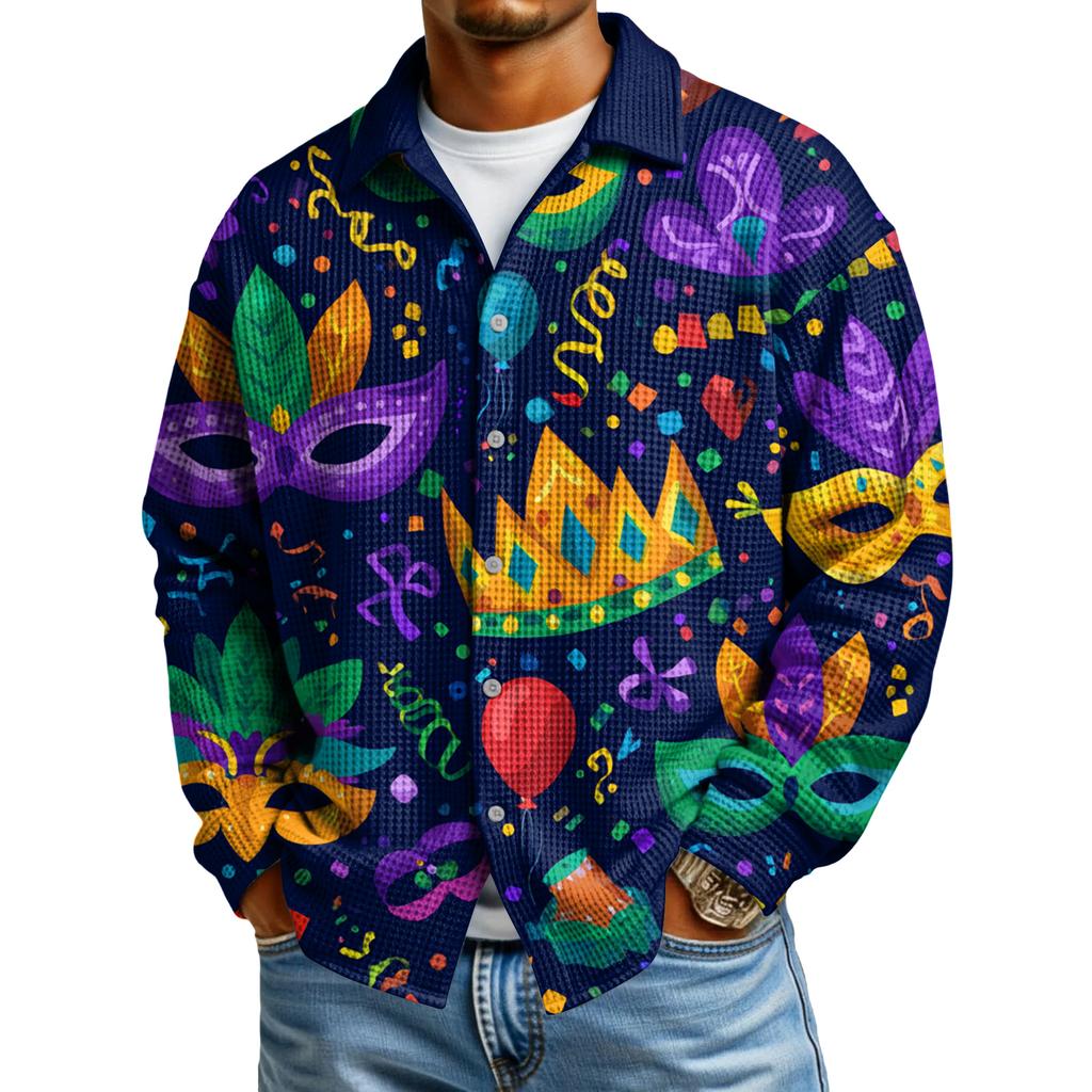 Męska koszula codzienna zapinana na guziki z długim rękawem