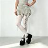 Y2k Girl Music Note Leggings With Stretchy Nylon Fabric For Street Style And Teen Fashion
