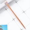 1 Piece Diamond Mouse School Pen Bullet Point Metal Ballpoint Pen Black Writing Pen For Student Rose Gold Stationery