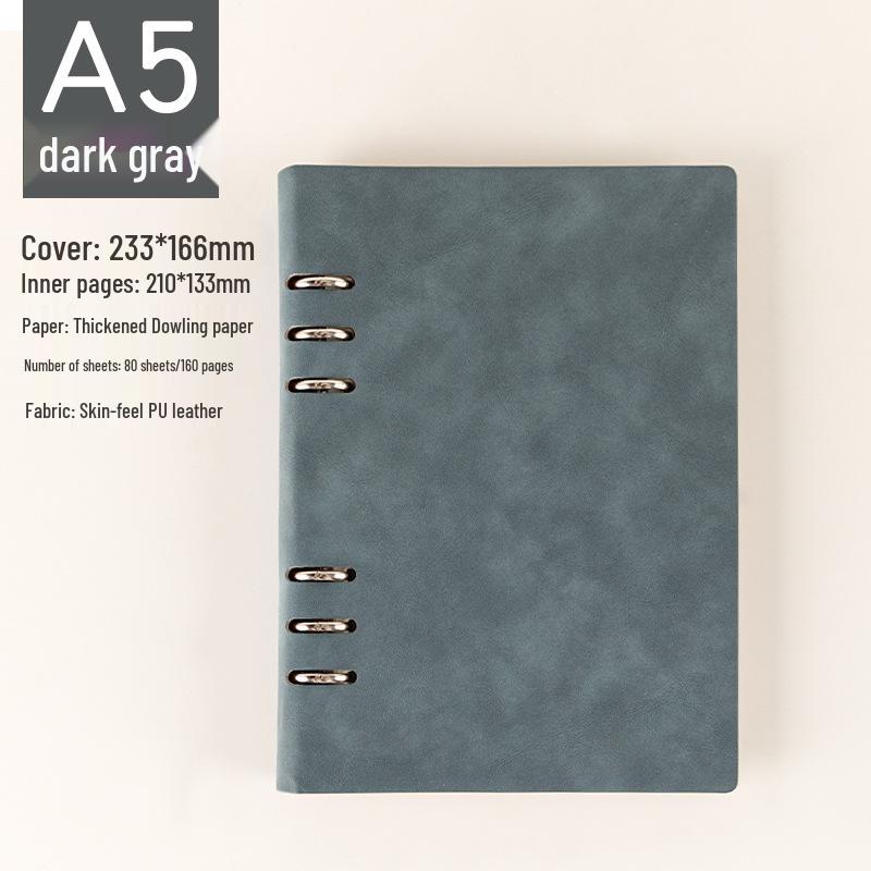 Custom Logo A5 Loose-Leaf Notebook with Detachable A6 Notepad for Business Meetings