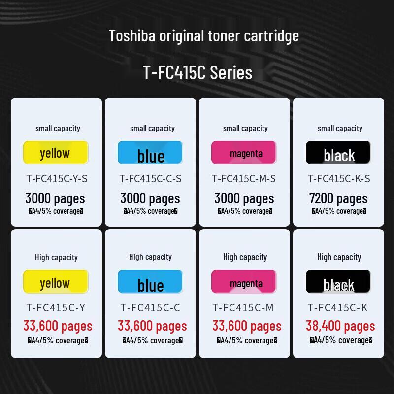 Toshiba T-FC415CMYK High Capacity Original Toner Cartridge Set