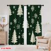 2 Stück, 2D-Flachdruck Minimalistische Vorhänge Weihnachtsbäume Schneeflocken_b Polyester Einfache Installation (ohne Stange) Festlicher Gebrauch für