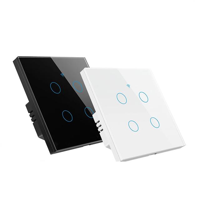 Smarter Schalter EU WiFi Smartlife Neutralleiter/Kein Neutralleiter Touch Lichtschalter 220V Funktioniert mit Alexa Google Home 1/2/3/4-fach