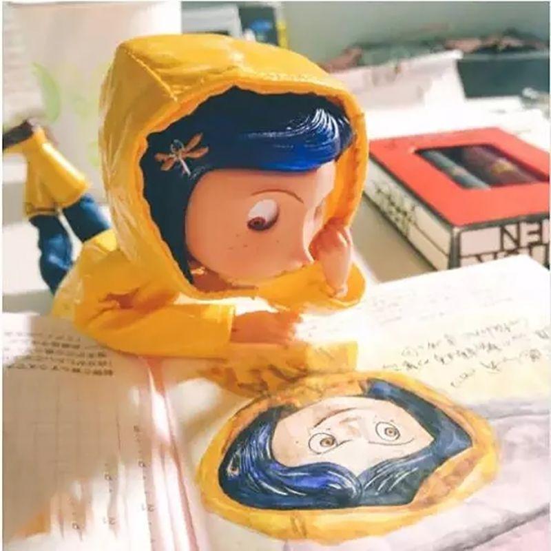 Bendy Coraline 6" Pvc Action Figure  Model Doll Yellow Raincoat Ver Collection F