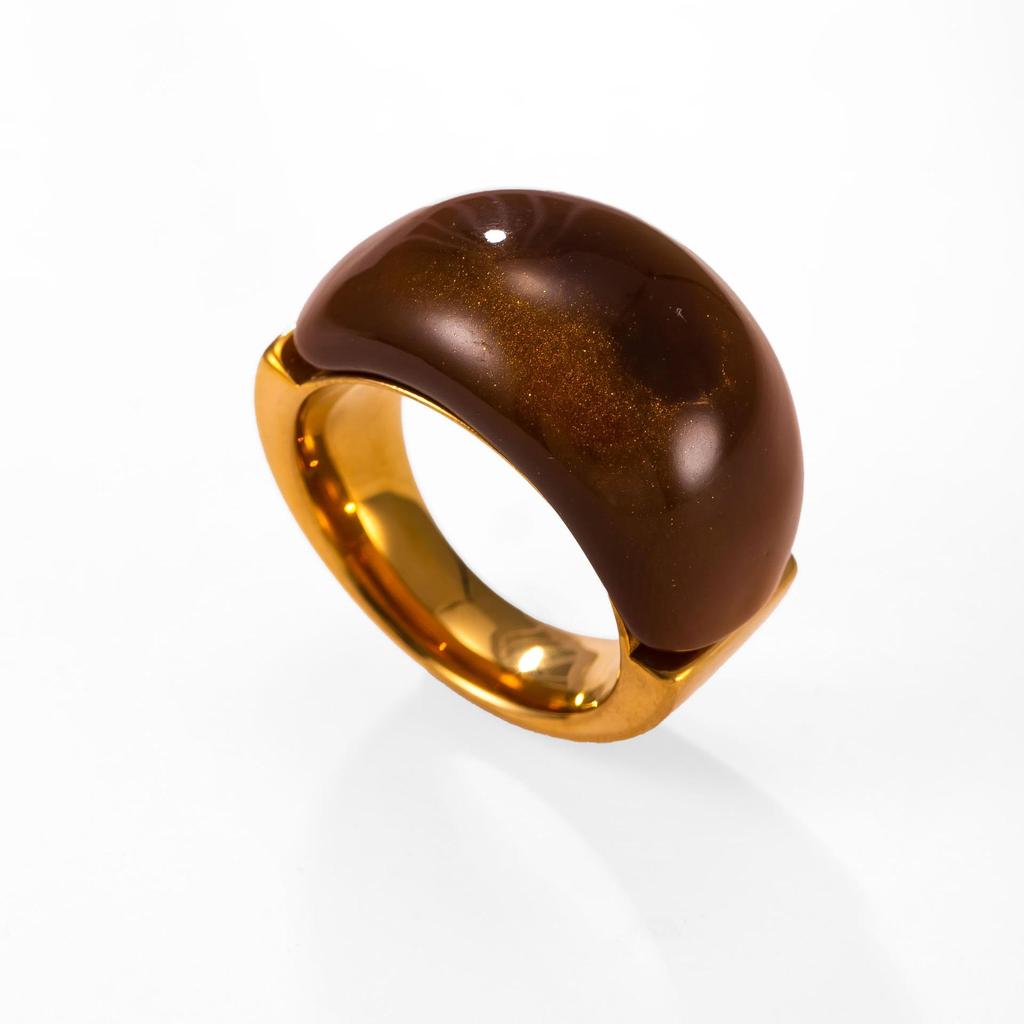 Retro High-End Titanium Steel Resin and Stainless Steel Finger Ring