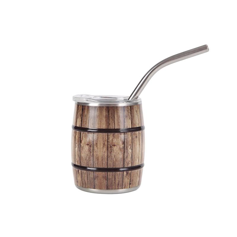 

3 унции бочкообразный винный стакан портативный соломенный удобный стакан из нержавеющей стали