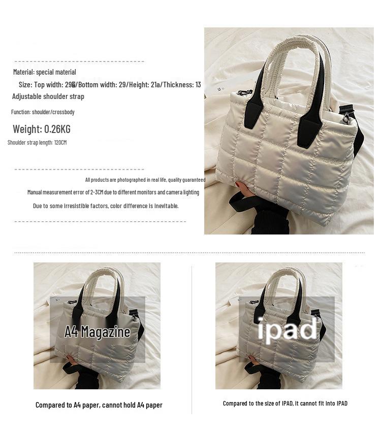 Bavlněná taška Argyle 2025 – Velká kapacita, Všestranná dámská taška přes rameno a crossbody