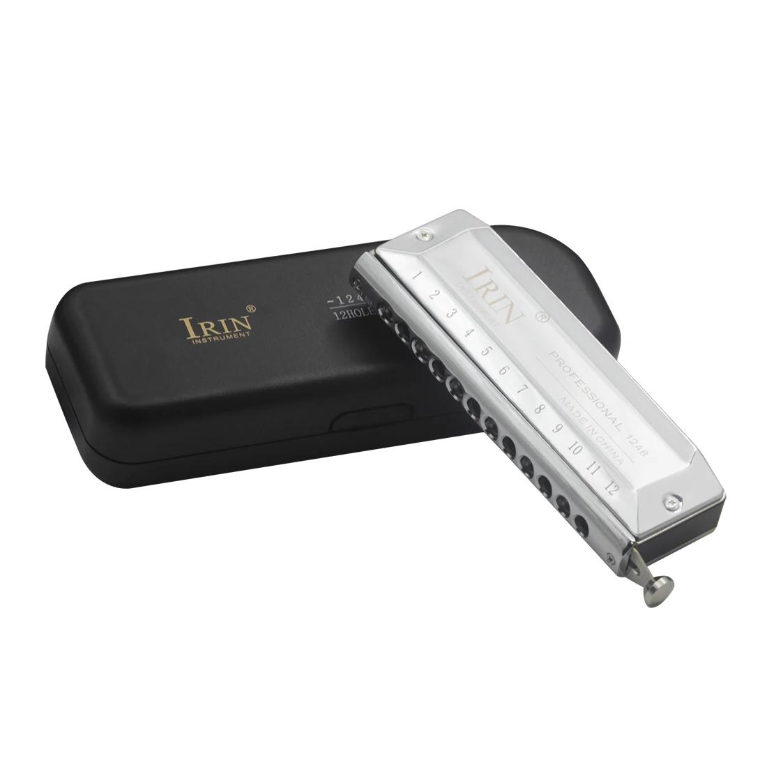 

IRIN 12 Hole 48-tones Chromatic Harmonica Silver Mouth Organ Harmonica Suitable For Music Enthusiasts Woodwind Instrument