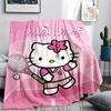 1PC Hello Kitty Cute Print Flannel Blanket, High Quality All Seasons, Home Decor, Warmth and Comfort, Perfect for Christmas Gifts