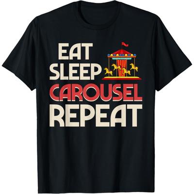 Carousel Horse Tornado Carnival Ride Amusement Park T-Shirt(7)