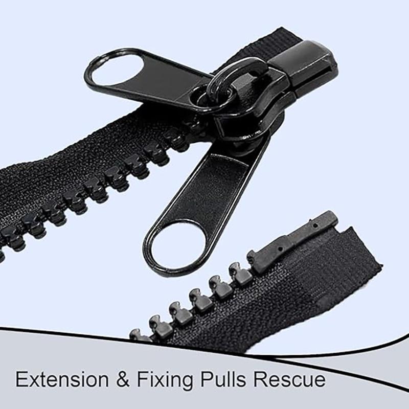 8Pcs Zipper Pull Replacement 4 Sizes Universal Instant Fix Zipper Repair Kit Detachable Zip Repair Set Zippers Tool Accessories