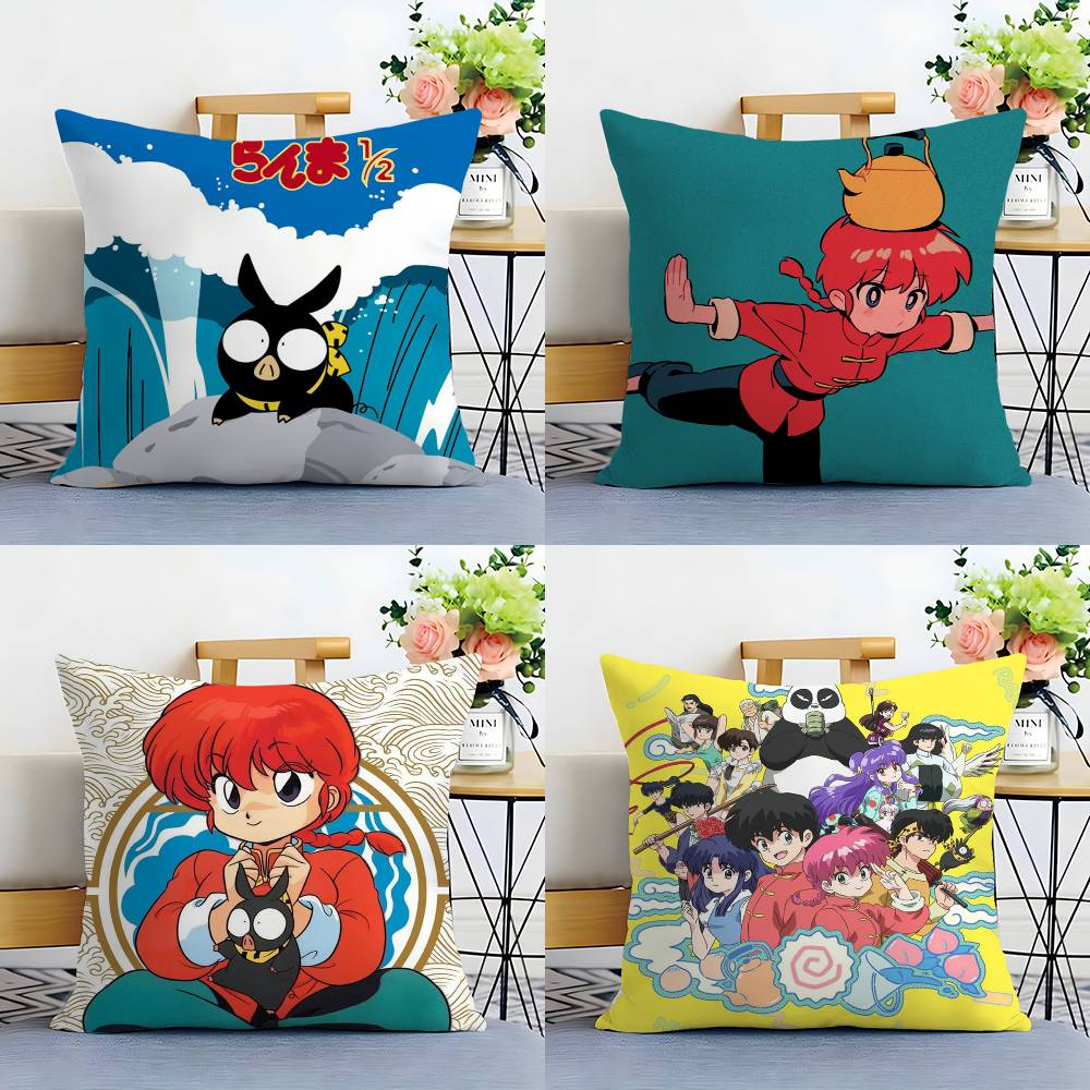 Cartoon R-Ranma1 2 Kissenbezug Sofa Wohnzimmer Schlafzimmer Beidseitig bedruckt Quadratisches Kissen Nickerchen Kissenbezug