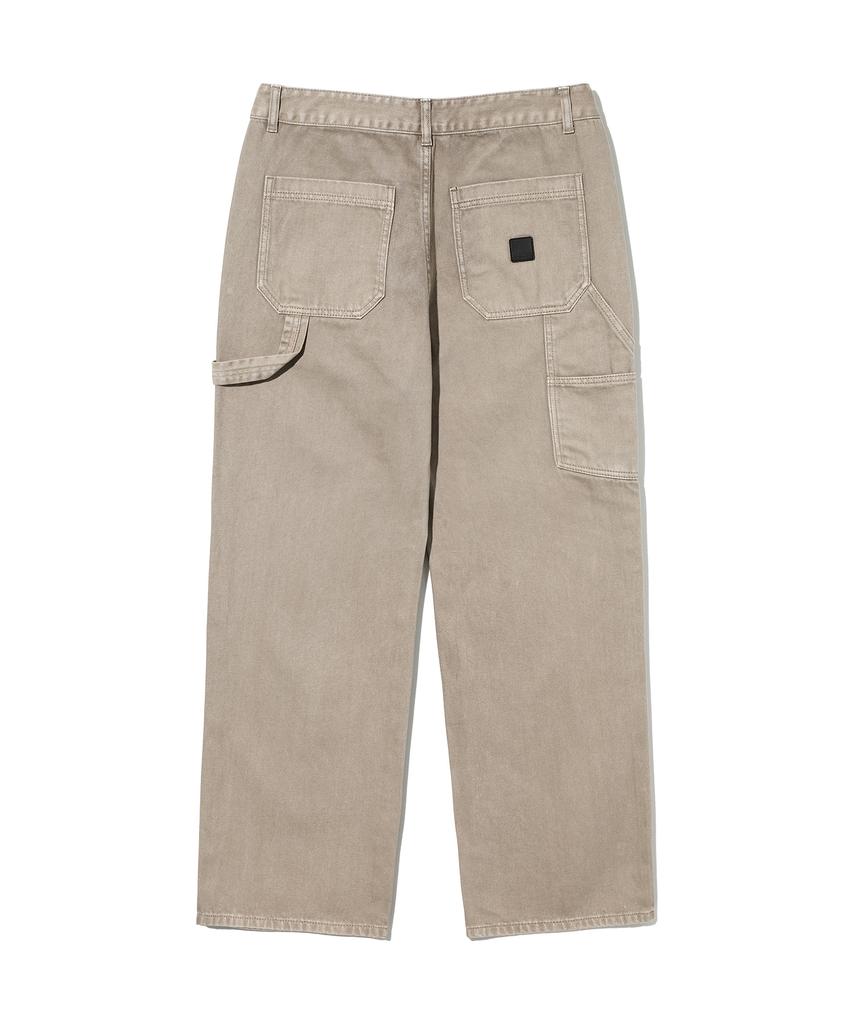 UCLA Unisex Preppy Wide Hammerloop Denim Pants [Beige](Ub8Dp02_25)