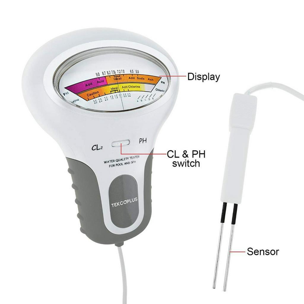 1Pcs Home PC-101 PH Meter CL2 Chlorine Water Quality Tester Portable Swimming Pool Spa Aquarium PH Test Monitor White 2 Styles
