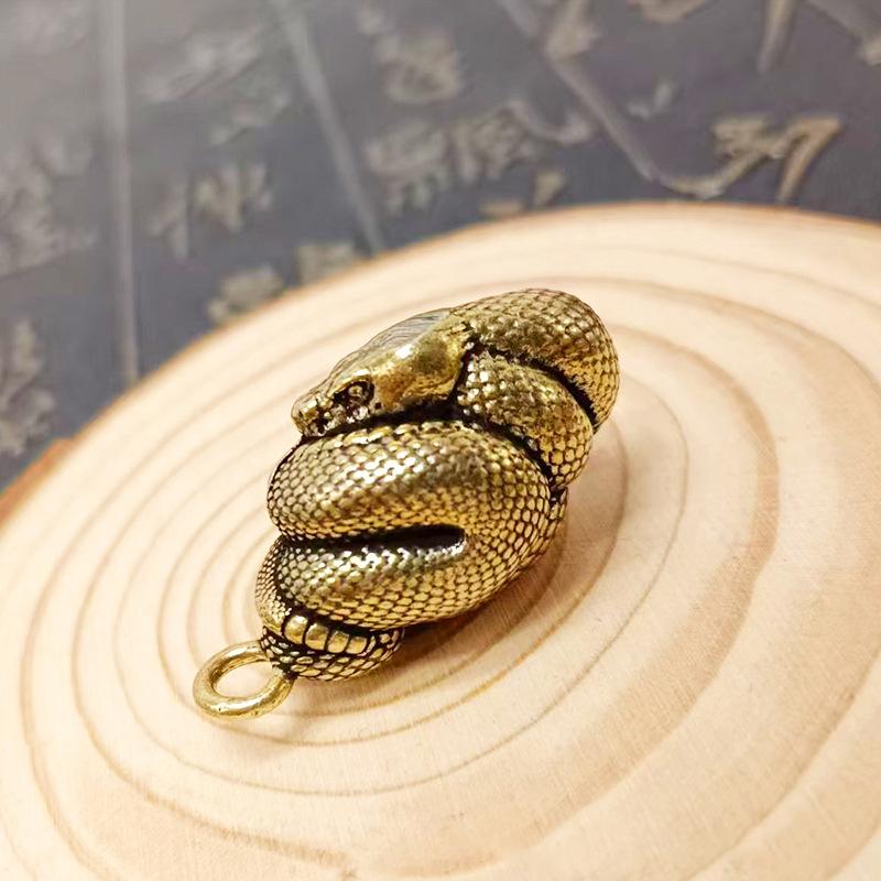 Vintage Copper Snake Ornament Decorations Tea Pet Antique Animal Boa Figurines Miniatures Home Decor Accessories For Living Room