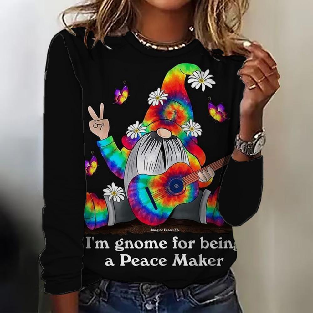 Winter New Christmas Women Autumn T-Shirts O-Neck Long Sleeve Snowman Print Tops Fashion Casual Loose Office Ladies T-Shirts