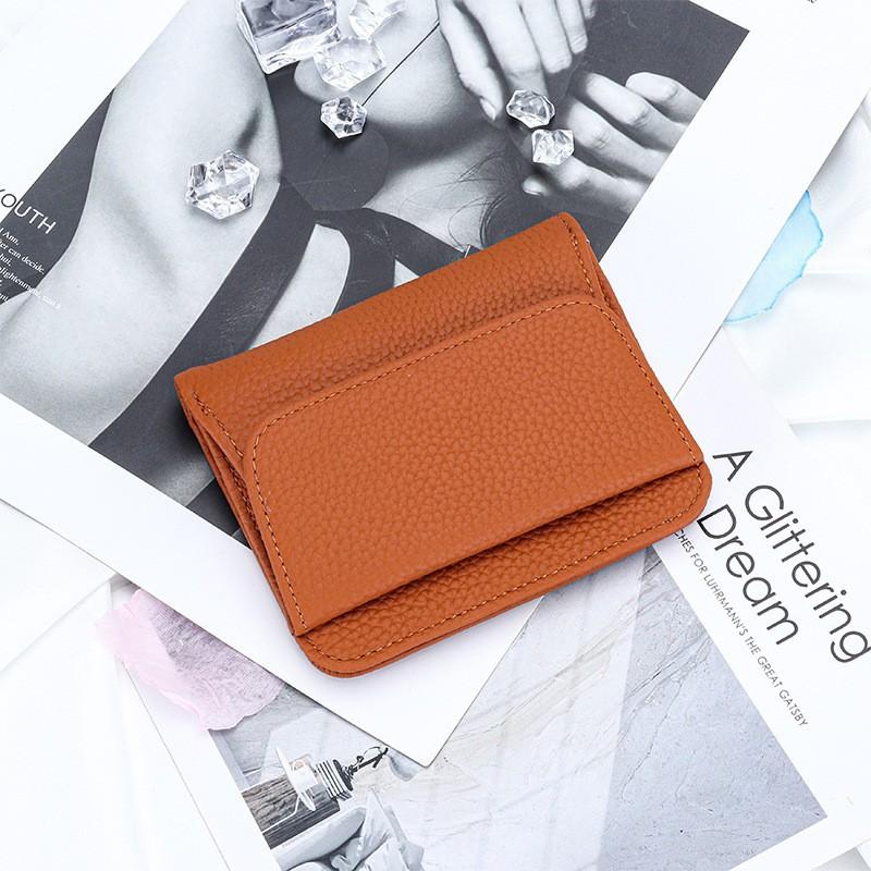 Pure Cowhide Wallet Women's Genuine Leather Short Multifunctional Folding Large Capacity Clip