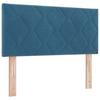 Box Spring Bed with Headboard Dark Blue 90 x 190 cm Velvet