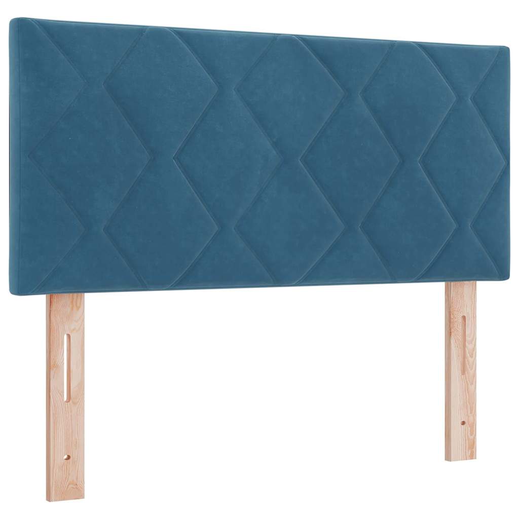 Box Spring Bed with Headboard Dark Blue 90 x 190 cm Velvet