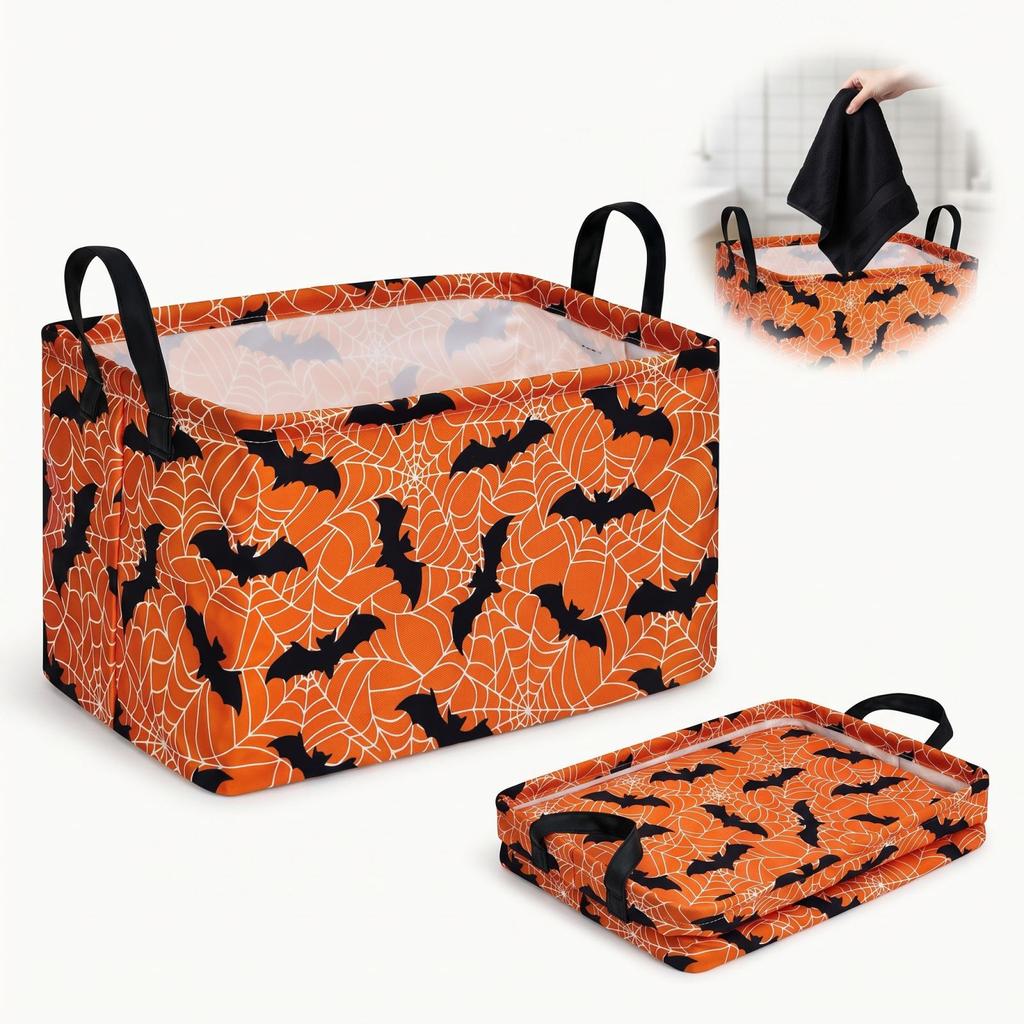 Halloween Hamper, Foldable Clothes Basket for Bathroom and Bedroom Storage