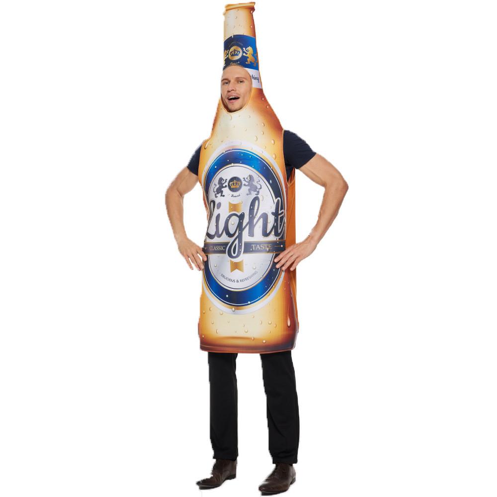 Halloween Beer Bottle Costume With Printed Pattern For Cosplay And Party Celebrations