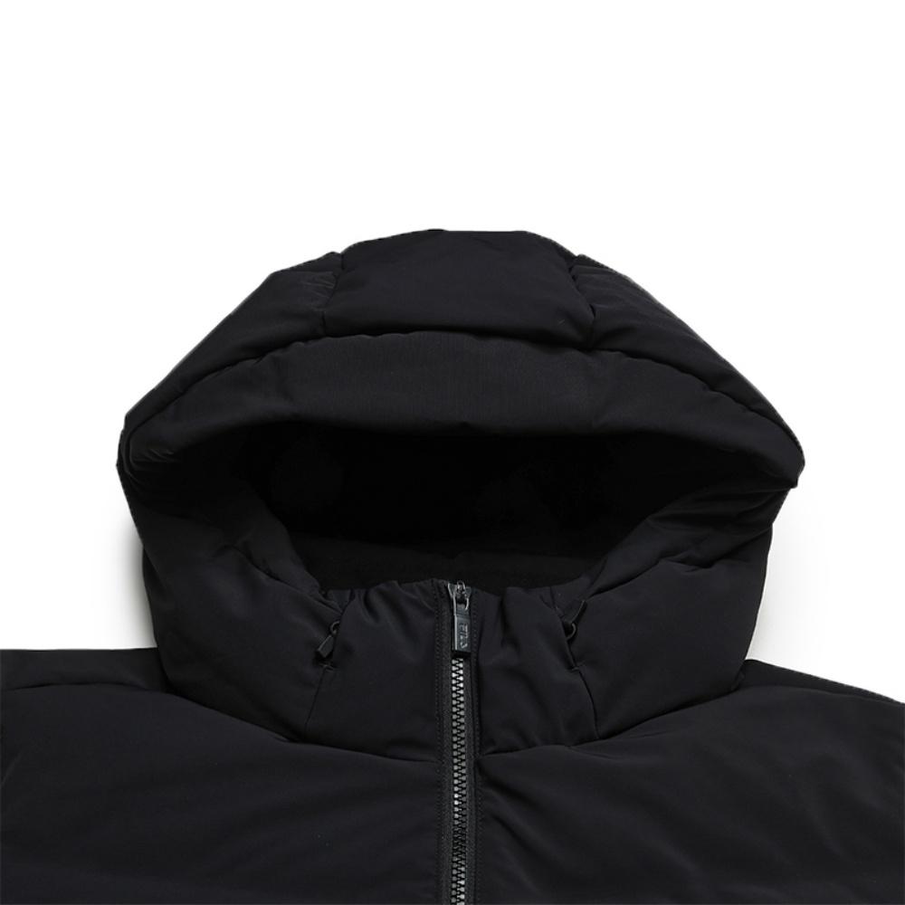 Fila White Classic Fashion Simple Warm Goose Down Comfortable Versatile Mid-Length Down Jacket Men Outerwear Black F11M543916FBK