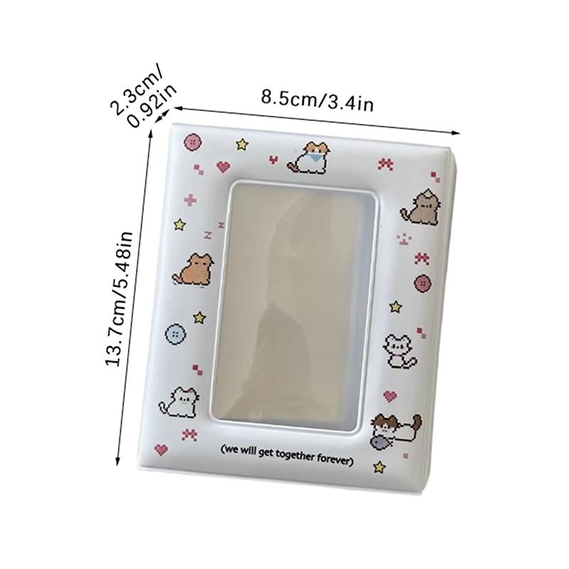 3 Inch Photocard Binder Photo Card Holder Card Sleeves Idol Id Cards Collector Kawaii 40Pcs Card Capacity Hollow Cartoon Album