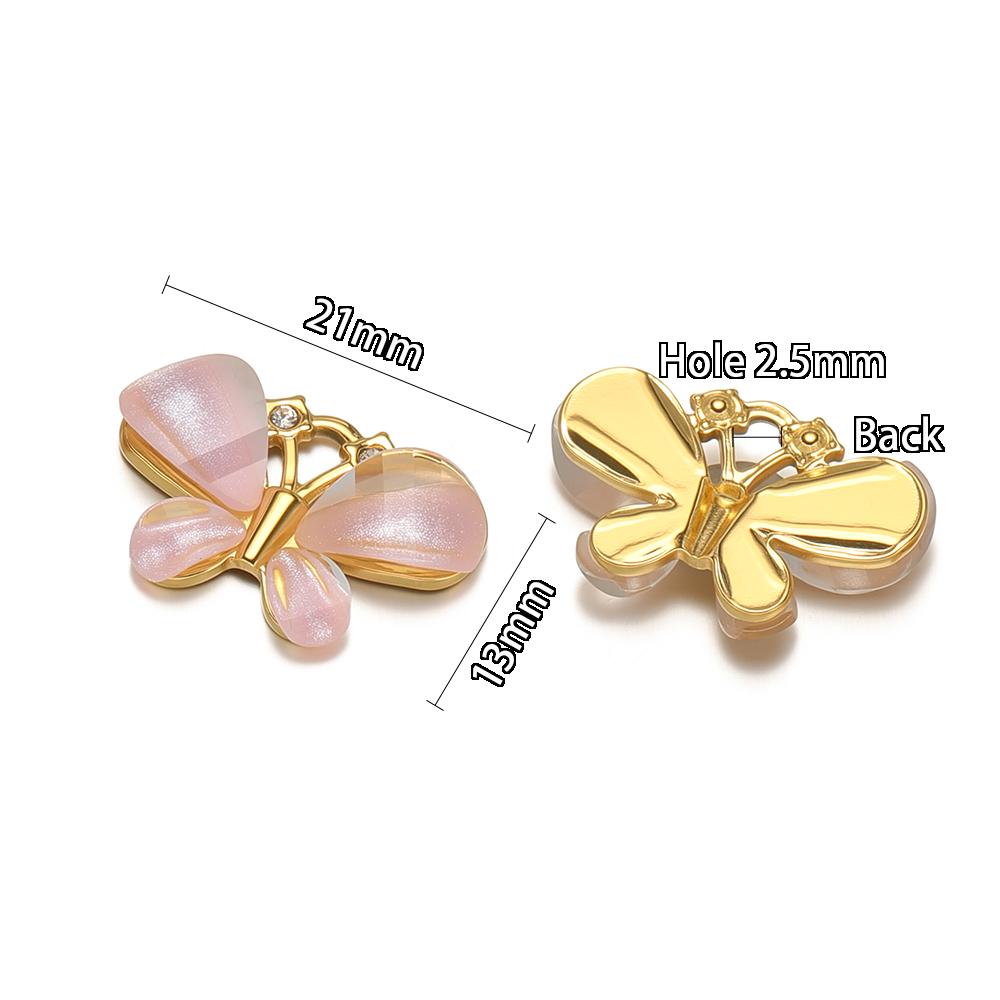 3 Stück Edelstahl Schmetterling Anhänger Zirkonia Muschel Anhänger Kinder Armband Halskette Zubehör DIY Schmuck Ohrringe Herstellung
