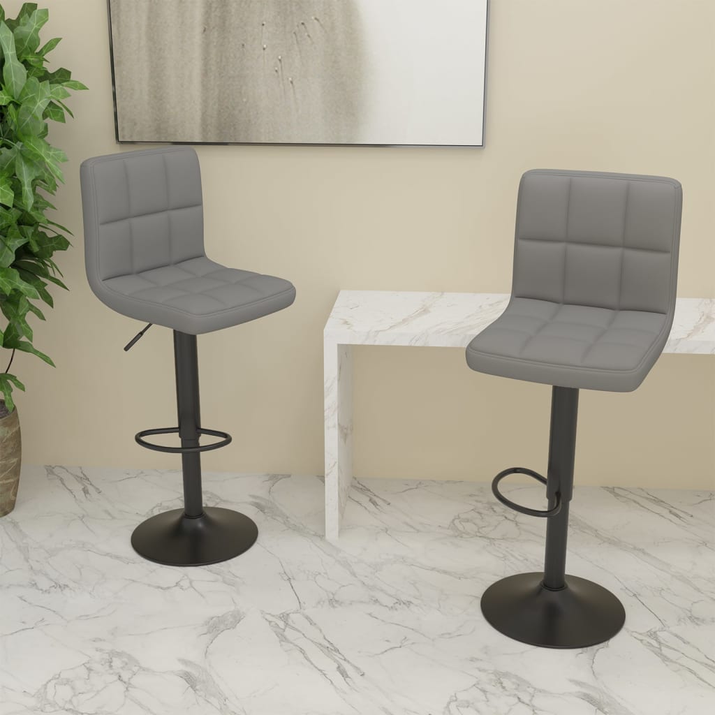 Vidaxl Bar Stools, 2 Pcs, Light Gray, Upholstered In Fabric