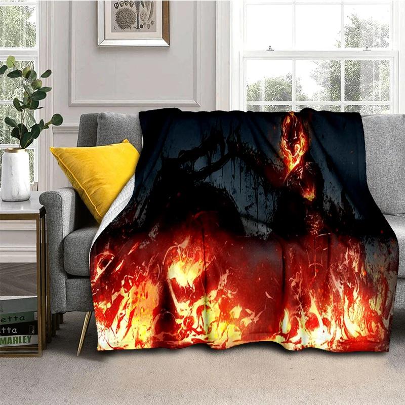 2026 New Marvel Horror Ghost Rider Cartoon Gift Soft Blanket,Soft Throw Blanket for Home Bedroom Bed Sofa Picnic Child Cover Kid
