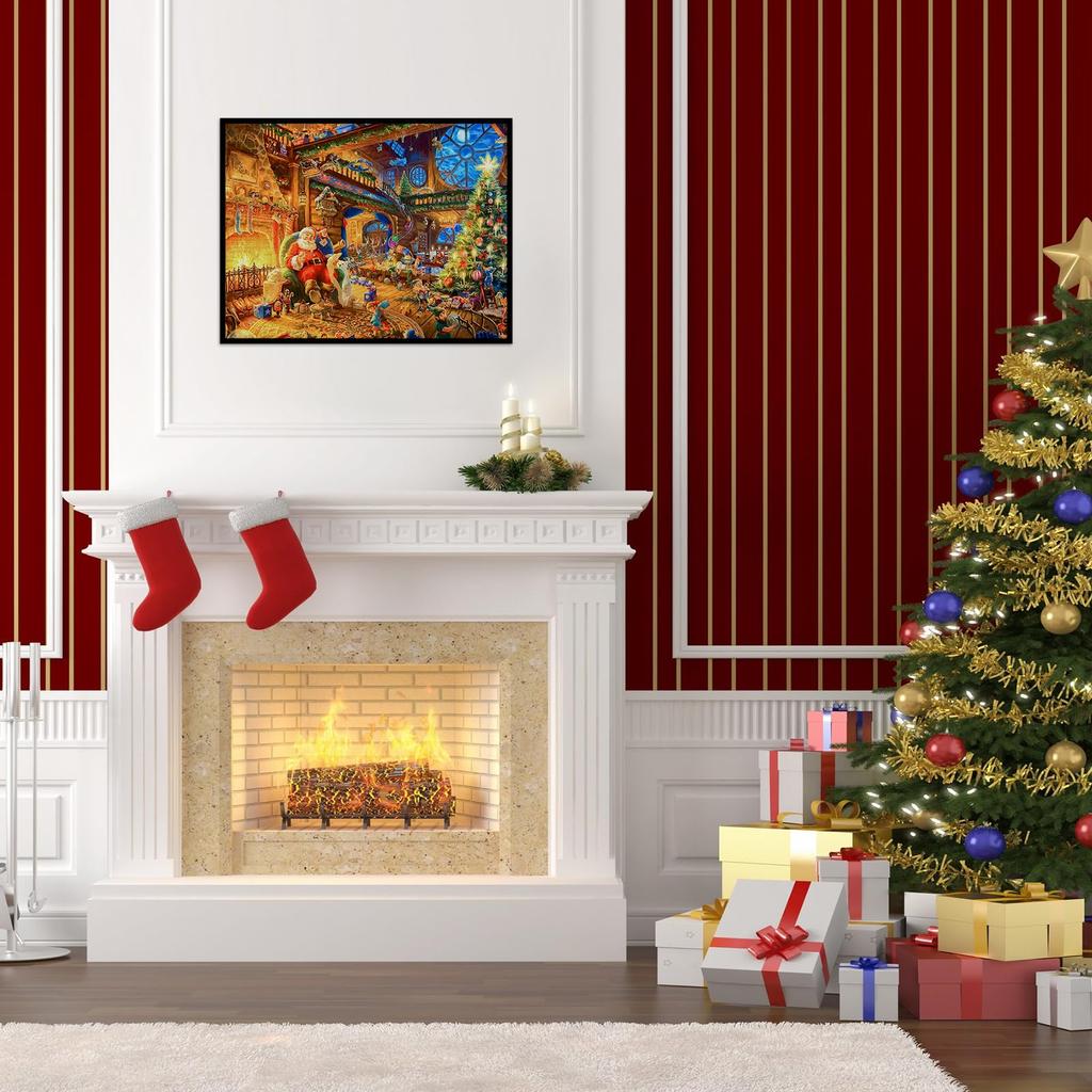 CHengQiSM Jigsaw Large Santa 100 Christmas for Beginners Cute Stylish Interior Christmas Merry Christmas x 35 100-Piece Puzzle, Pieces, Claus, Pieces,