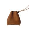 PU Suede Bag Necklace with Long Strap Leopard Print Long Necklace Coin Purse Pendant Wearing Key Bag Necklace Hanging Accessory