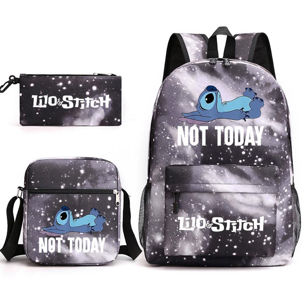 Lilo Stitch Cartoon Kids Boys Backpack Large Capacity Travel School Bag