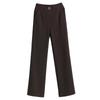 Women's 2025 Winter High-Waisted Woolen Silk Cotton Wide-Leg Pants: Loose, Warm, Drape, Hip-Covering Straight-Leg Design