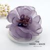Korean Fabric Flower Brooch Corsage: Elegant Gauze Pin for Women