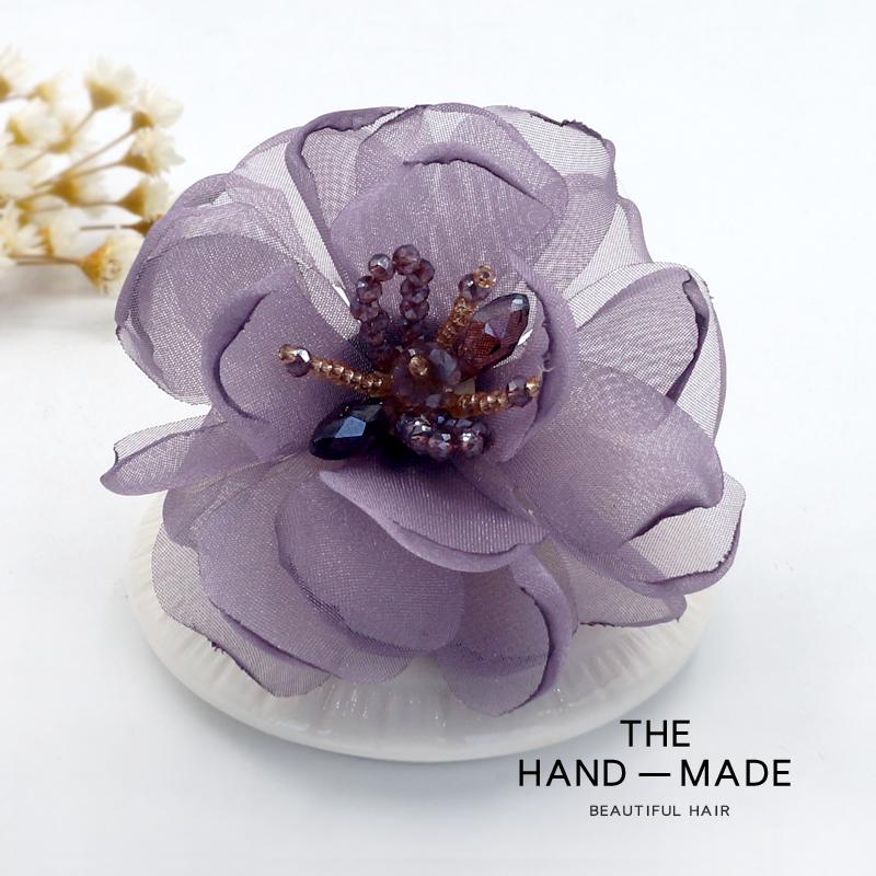 Korean Fabric Flower Brooch Corsage: Elegant Gauze Pin for Women