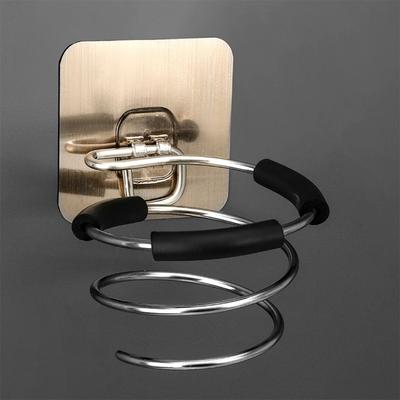 Organizador de soplador adhesivo, soporte de secador de pelo de acero inoxidable montado en la pared, accesorios de almacenamiento para baño